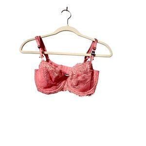 NWT Victoria's Secret Dream Angels Wicked Unlined Uplift Lace Bra Pink 32DD